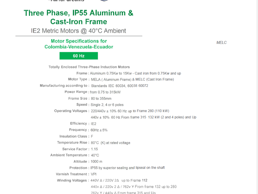 MOTOR TRIF 3HP 1800RPM FR90L NIDEC US MOTOS IP55